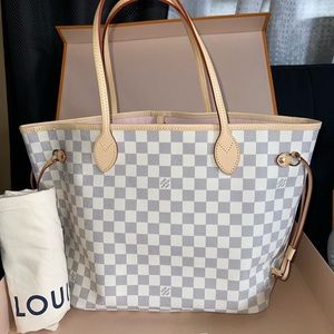 Neverfull mm Damier Azure Rose ballerina